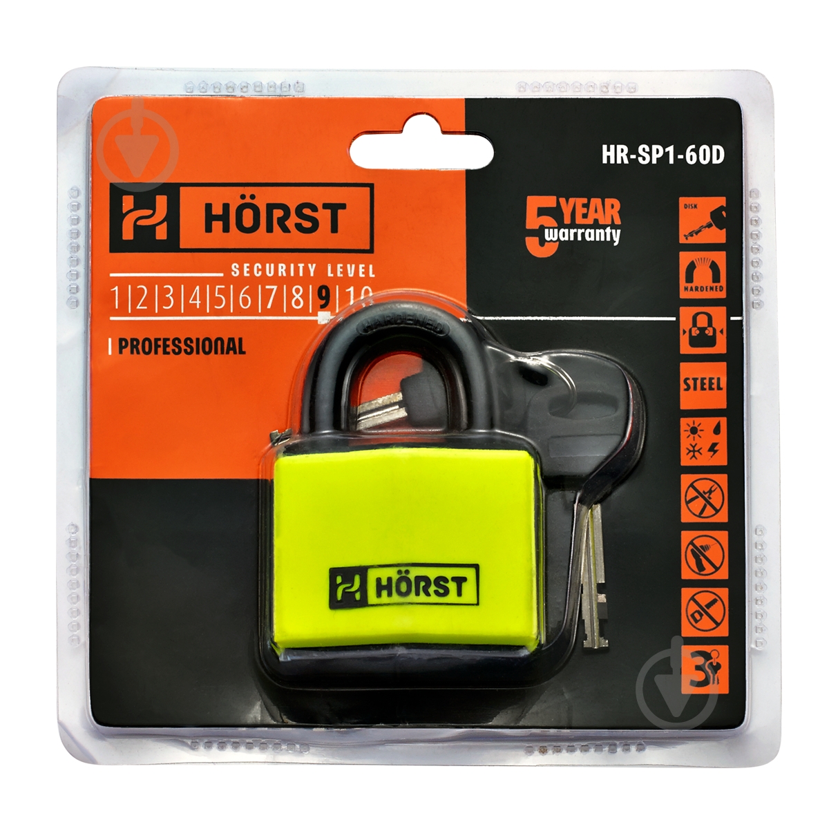 Замок навесной Horst HR-SP1-60D открытый (амбарный) - фото 4