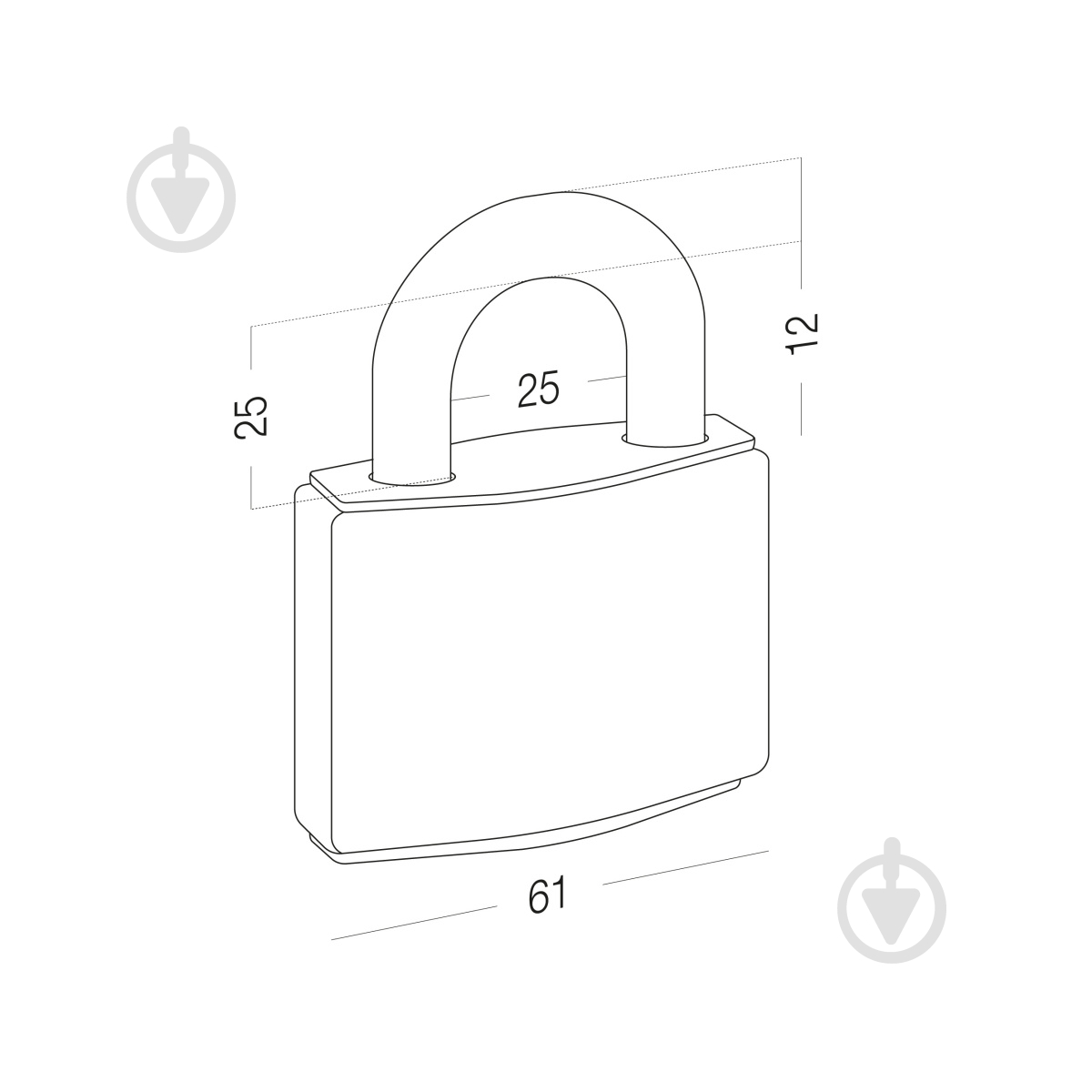 Замок навесной Horst HR-SP1-60D открытый (амбарный) - фото 6