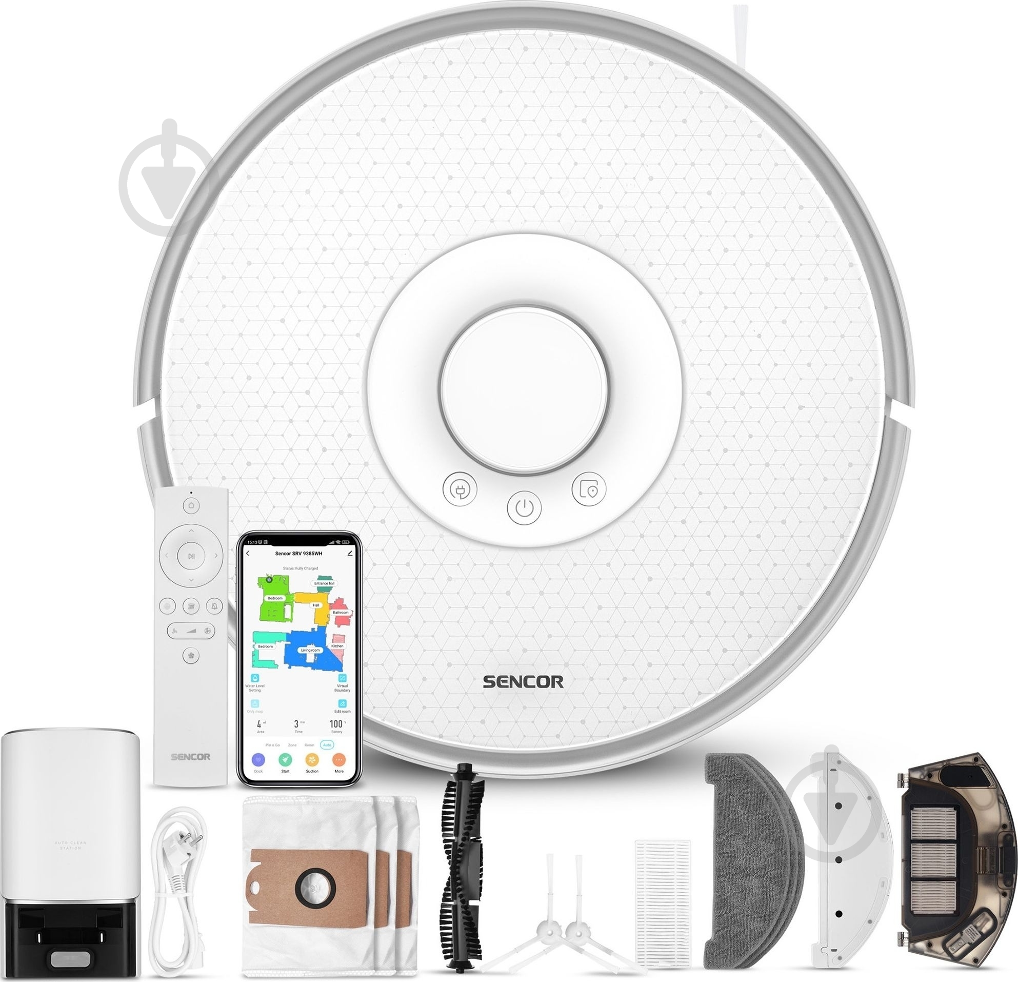 Робот-пылесос моющий Sencor SRV9385WH white - фото 2