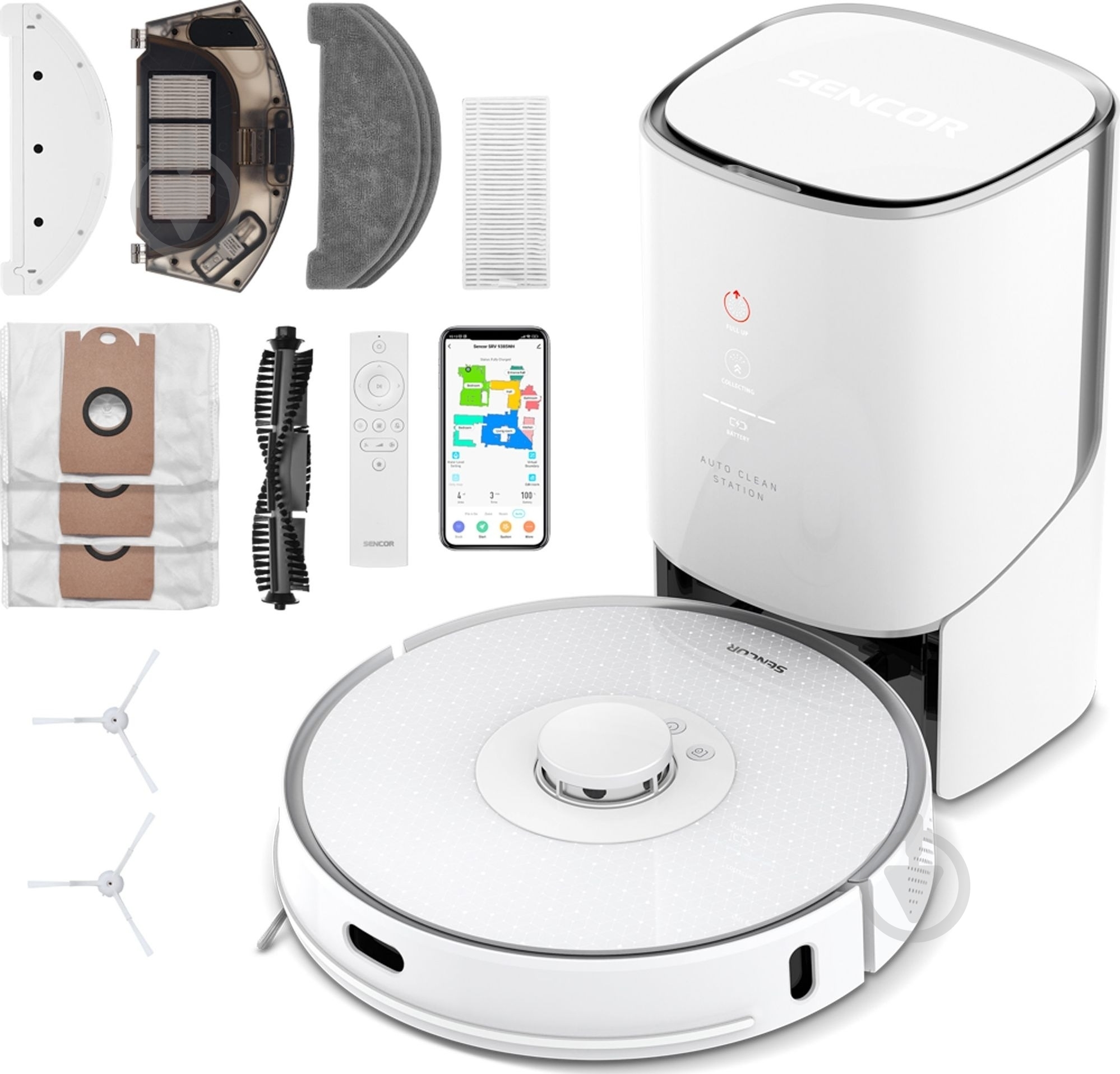 Робот-пылесос моющий Sencor SRV9385WH white - фото 1