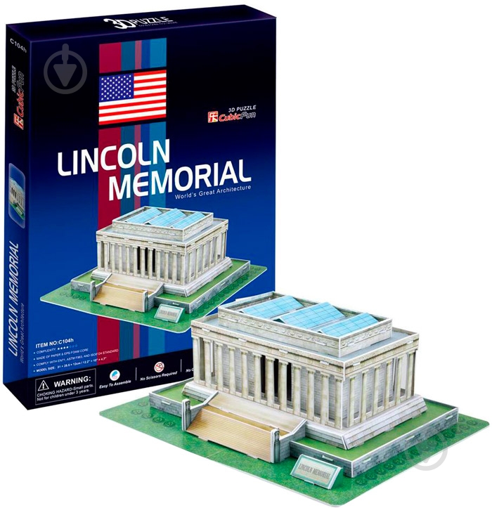 3D-пазл CubicFun США: Мемориал Линкольна C104h - фото 1