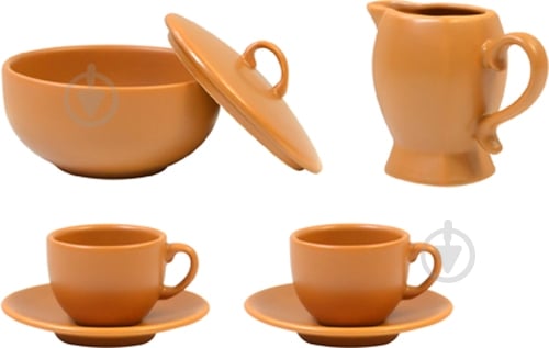 Набор для кофе Keramia Терракота 6 предметов 24-237-059 - фото 1 Набор для кофе Keramia Терракота 6 предметов 24-237-059 - фото 1