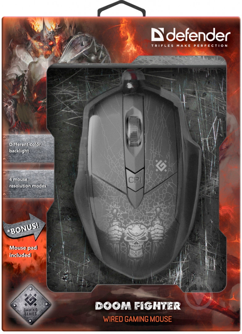 Миша Defender Doom Fighter GM-260L (52260) black - фото 6 Миша Defender Doom Fighter GM-260L (52260) black - фото 6