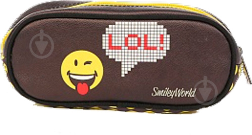 Пенал косметичка LOL Smiley коричневый с рисунком - фото 1
