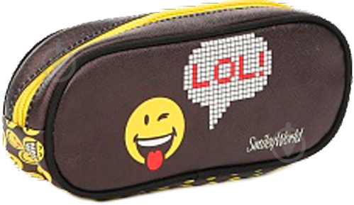 Пенал косметичка LOL Smiley коричневый с рисунком - фото 3