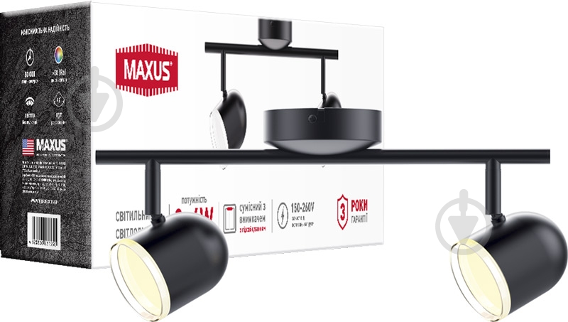 Спот Maxus Spot Light MSL-01C 2x4 Вт черный - фото 2 Спот Maxus Spot Light MSL-01C 2x4 Вт черный - фото 2