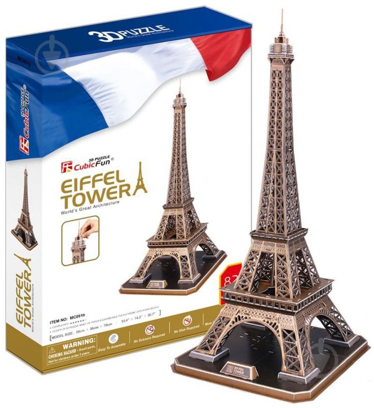 3D-пазл CubicFun Франція: Ейфелева вежа MC01091 (MC091h) - фото 1 3D-пазл CubicFun Франція: Ейфелева вежа MC01091 (MC091h) - фото 1