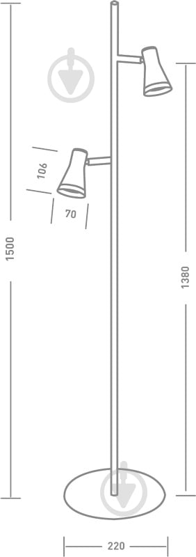 Торшер Maxus Spot Light MSL-02F LED 4 Вт белый - фото 3