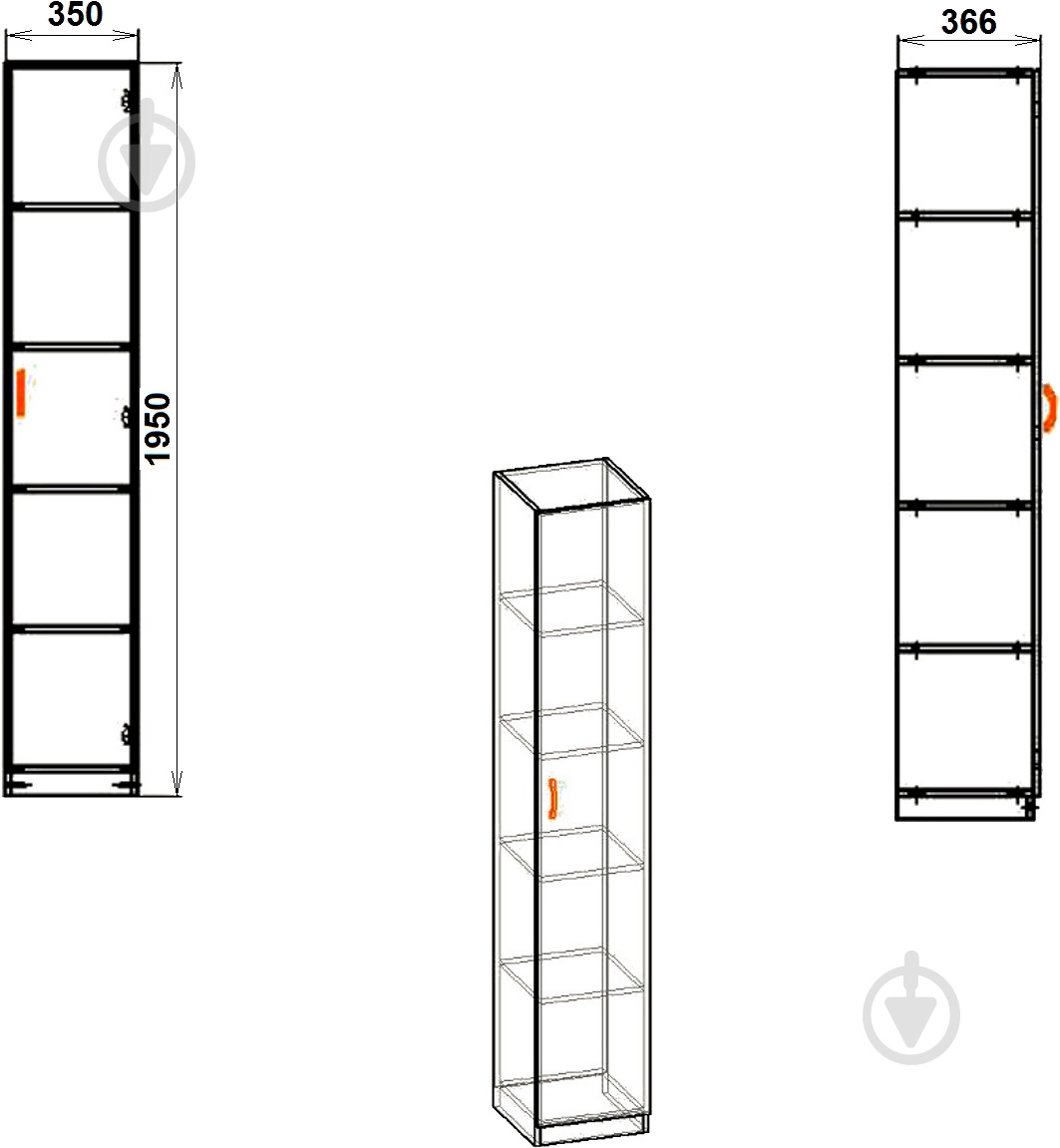 УЦЕНКА! Шкаф Компанит КШ-8 НИМФЕЯ АЛЬБА (УЦ №13) - фото 3
