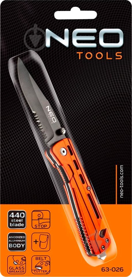 Нож NEO tools складывающийся с фиксатором 63-026 - фото 14