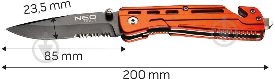 Нож NEO tools складывающийся с фиксатором 63-026 - фото 5