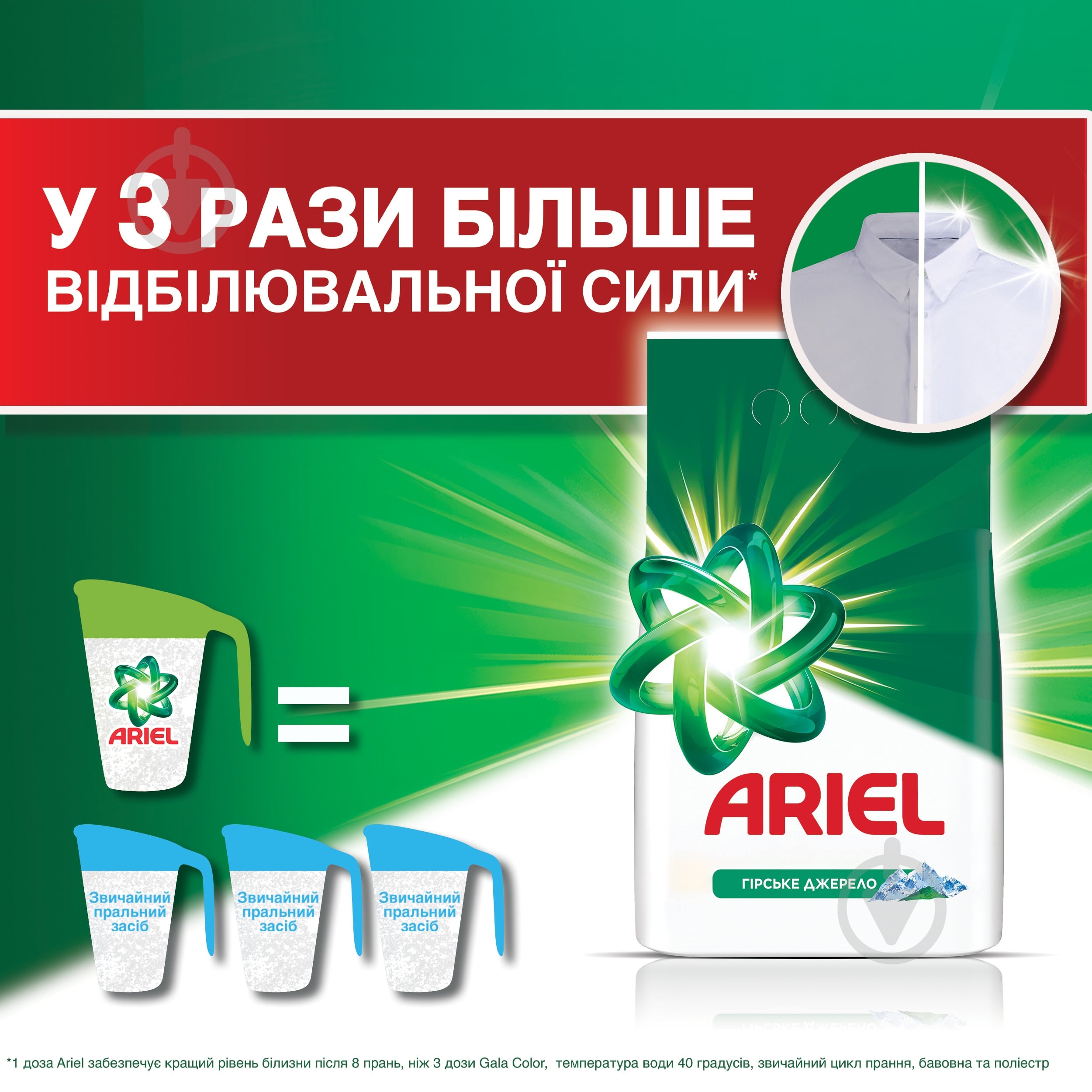 Пральний порошок для машинного та ручного прання Ariel Аква-Пудра Гірське Джерело 5 кг — фото 7