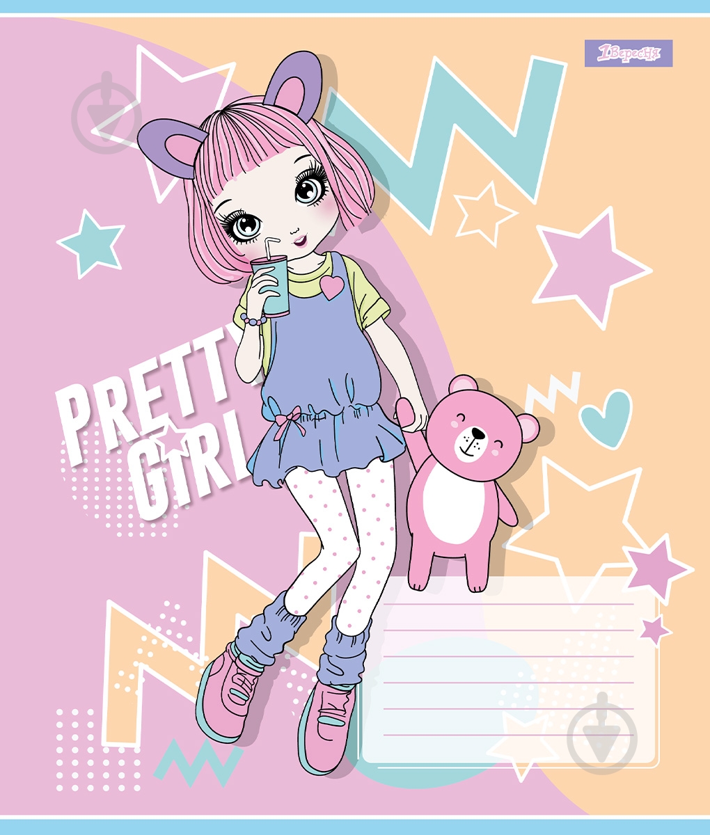 Зошит шкільний 12 аркушів коса лінія Pretty girl (767205) 1 вересня - фото 3