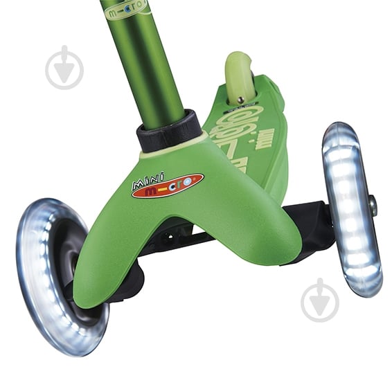 Самокат Micro Minideluxe green LED зеленый металлик ММD051 - фото 2