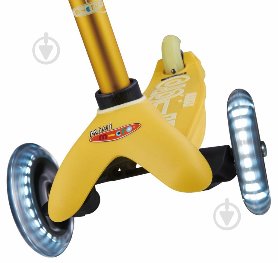 Самокат Micro Minideluxe yellow LED самокат 3-колісний жовтий MMD053 - фото 7
