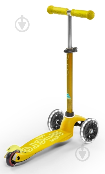 Самокат Micro Minideluxe yellow LED самокат 3-колісний жовтий MMD053 - фото 6