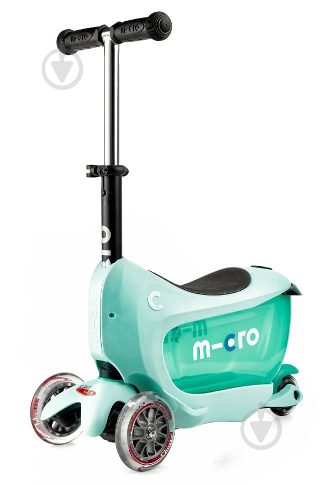 Самокат Micro Mini2go deluxe mint чорно-м'ятний ММD017 - фото 1