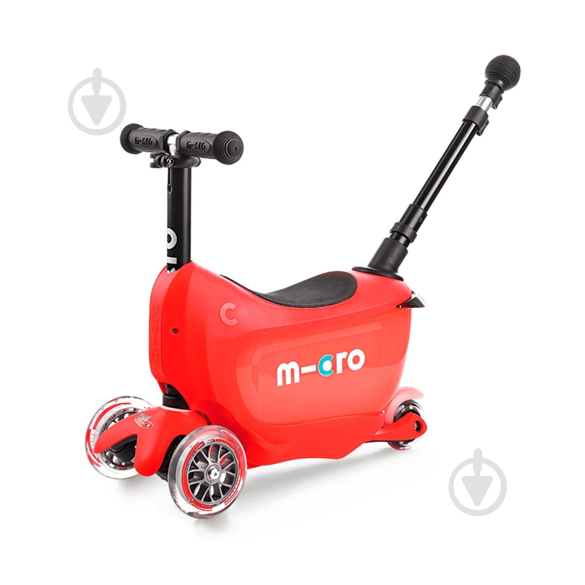 Самокат-беговел Micro детский Mini2go deluxe red plus красно-черный MMD032 - фото 1