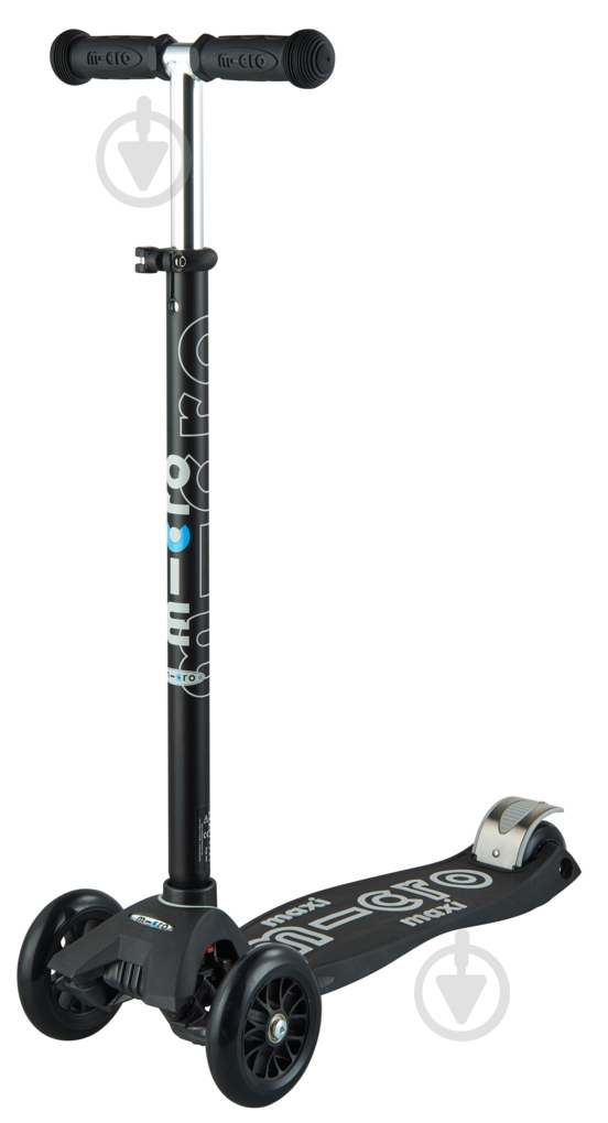 Самокат Micro Maxideluxe black grey черно-темно-серый ММD069 - фото 1