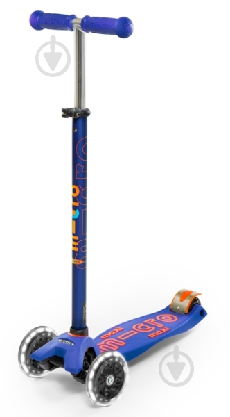 Самокат Micro Maxideluxe blue LED синий ММD067 - фото 2 Самокат Micro Maxideluxe blue LED синий ММD067 - фото 2