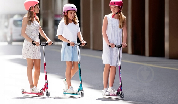 Самокат Micro Sprite red stripe темно-красный SA0178 - фото 3