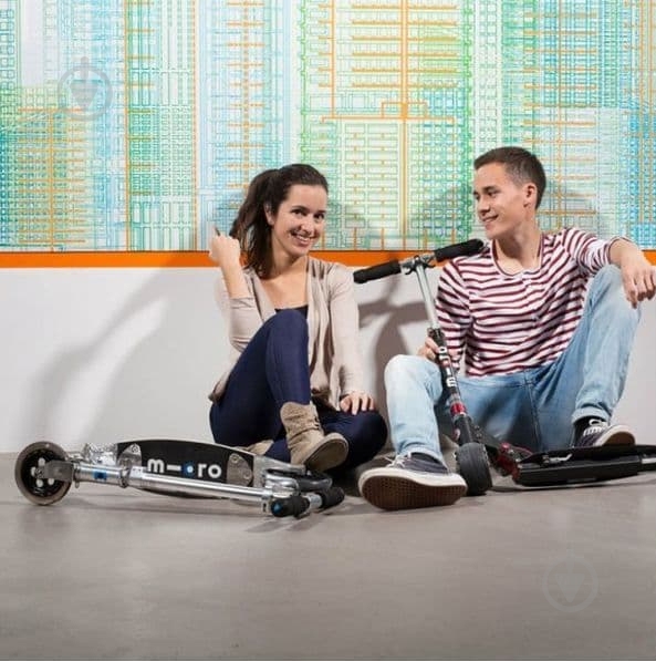 Самокат Micro Flex серый/металлик SA0010 - фото 2