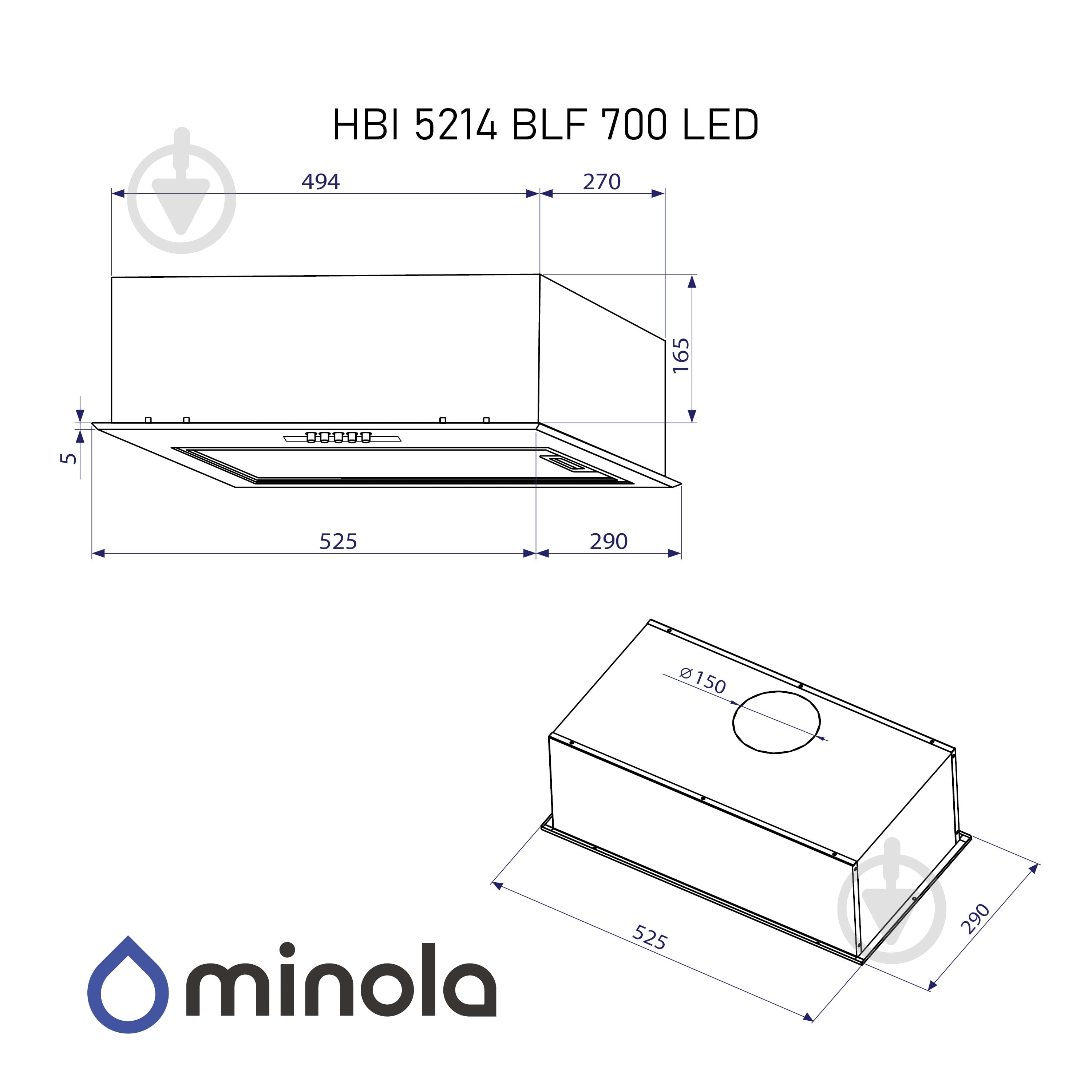 Вытяжка Minola HBI 5214 BLF 700 LED - фото 10