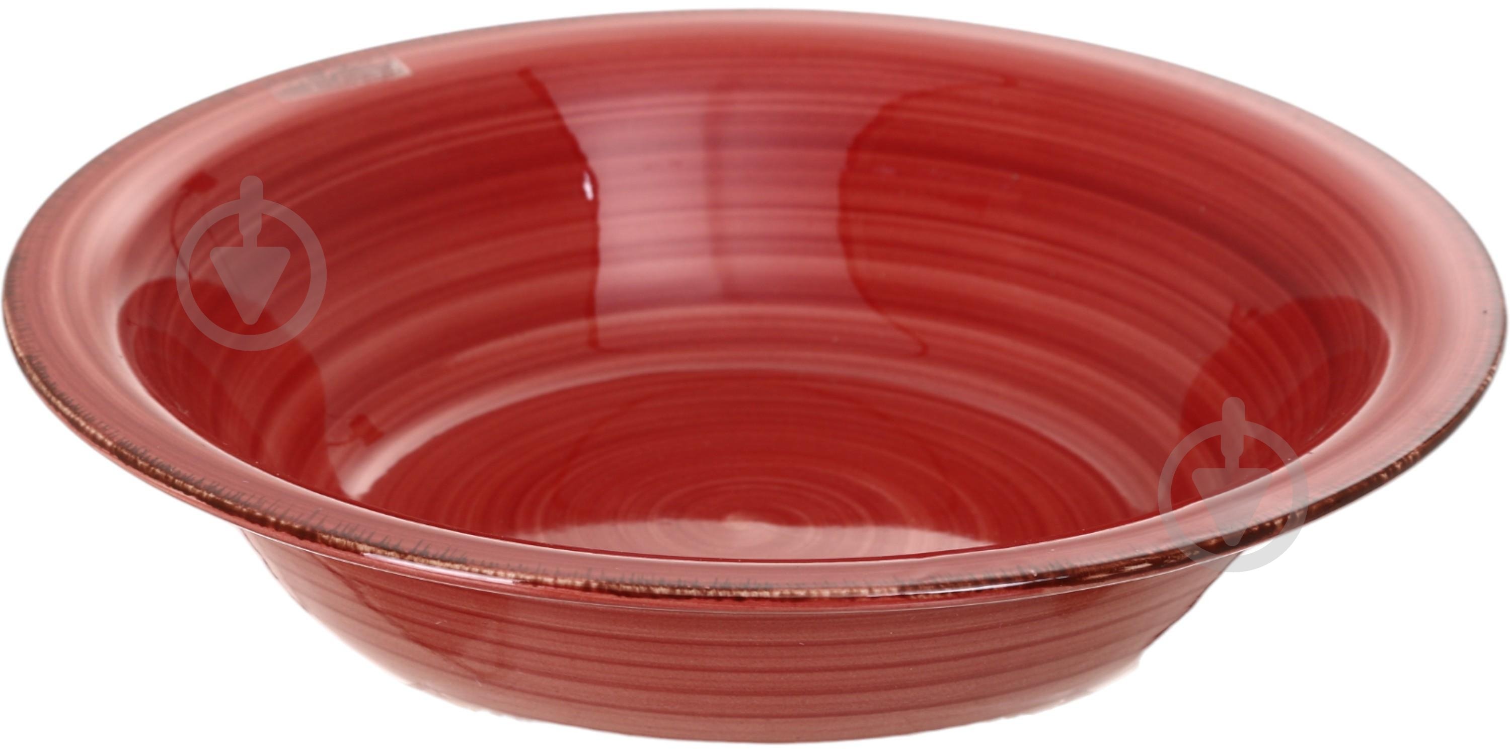 Тарілка супова Fiora Retro Red 21.5 см - фото 1