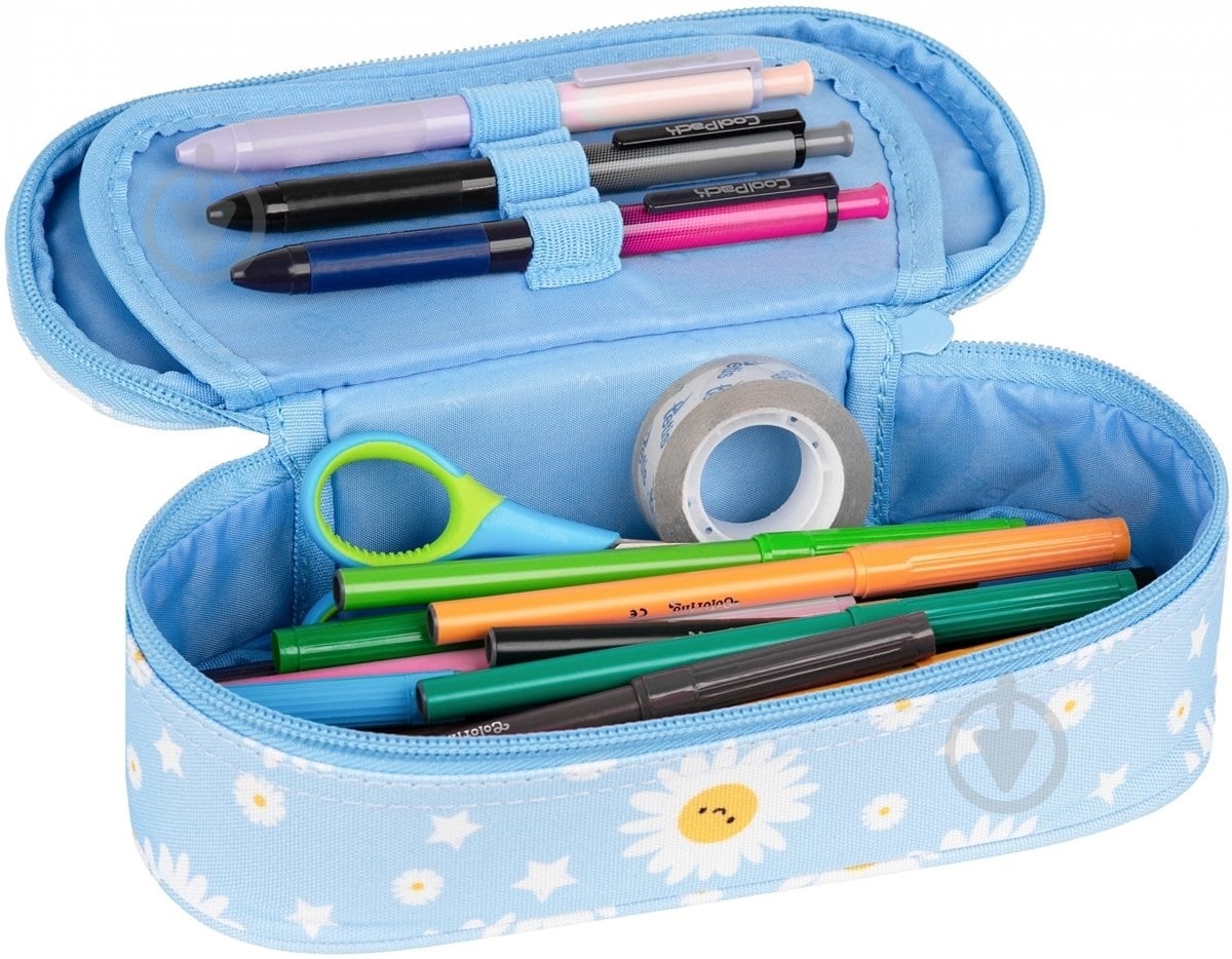 Пенал Campus Daisy Sun CoolPack блакитнийіз принтом - фото 2