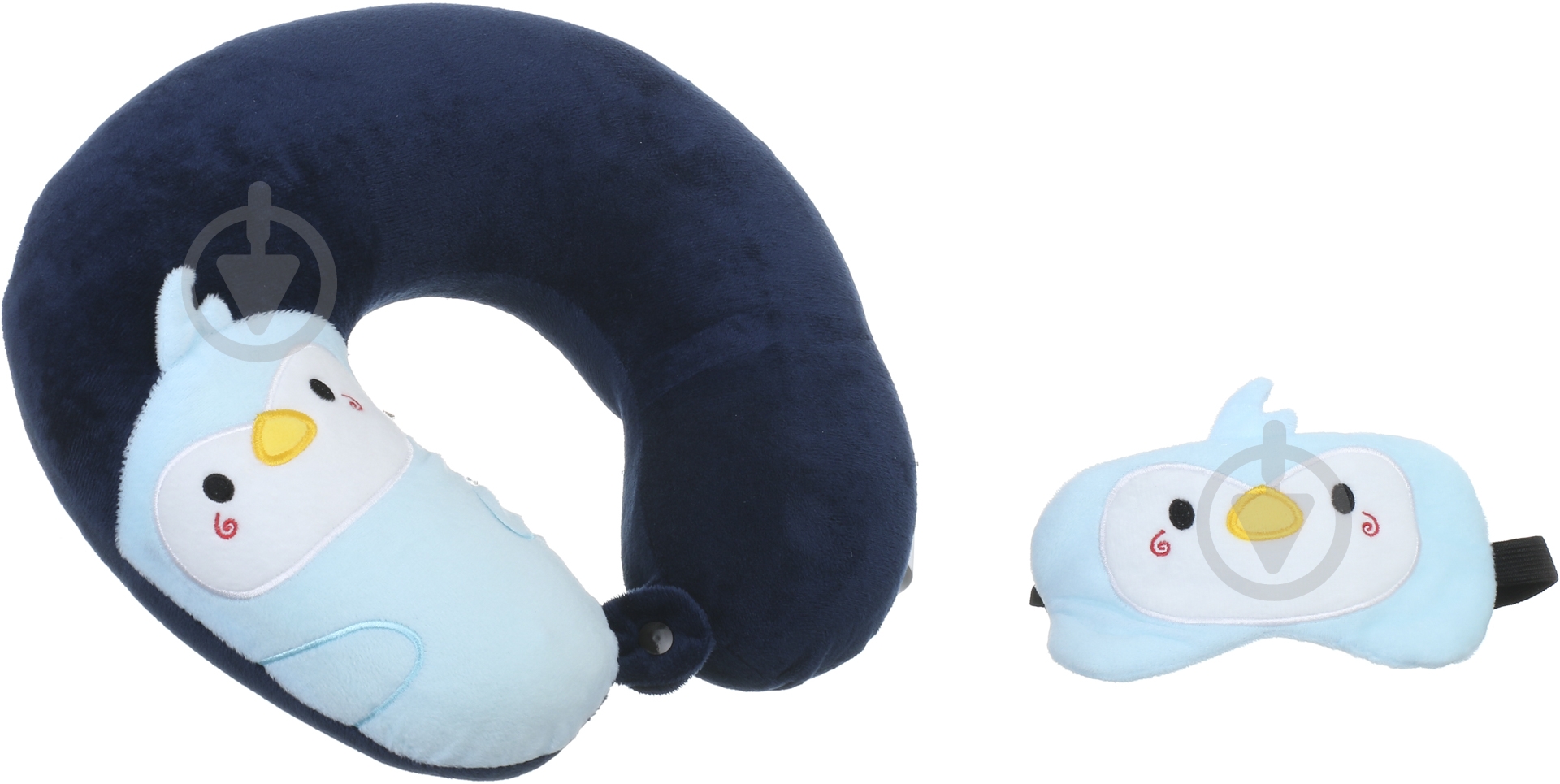 Подушка для подорожей + маска для сну Пінгвін Luna - фото 1 Подушка для подорожей + маска для сну Пінгвін Luna - фото 1