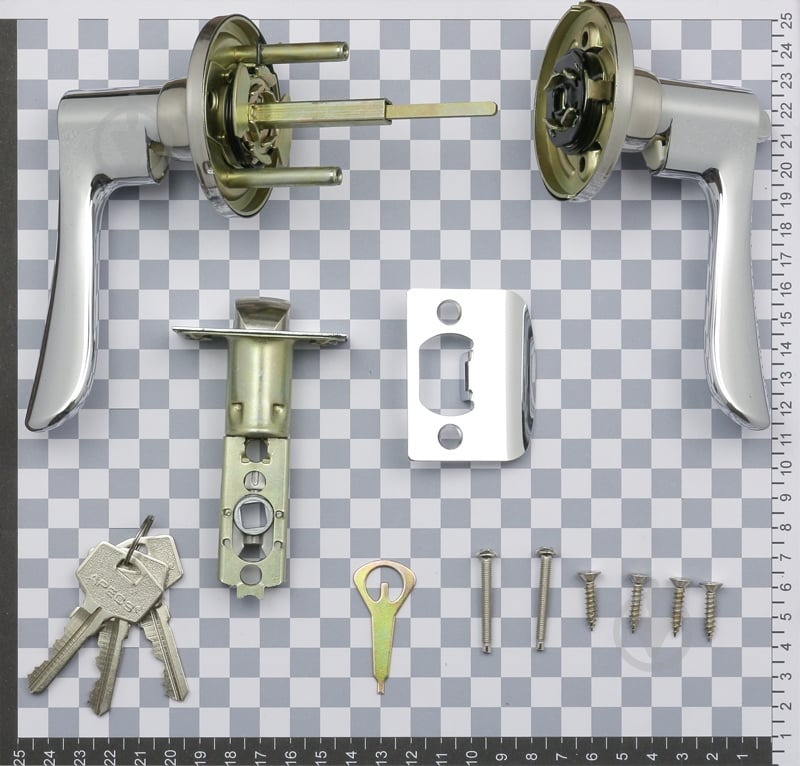 Кнобсет (ручка-защелка) Apecs 891-01-cr ключ-фиксатор хром - фото 4