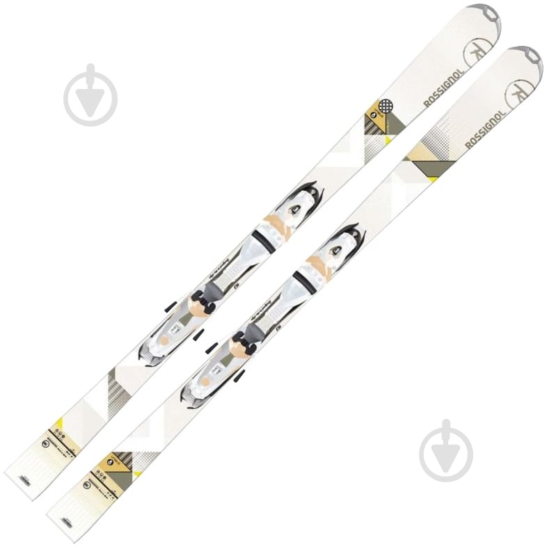 Лижі гірські з кріпленнями Rossignol Unique 8 W 163 см сірий із зеленим RAEIC02/RCEB050 - фото 1