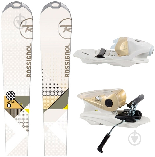 Лижі гірські з кріпленнями Rossignol Unique 8 W 163 см сірий із зеленим RAEIC02/RCEB050 - фото 4