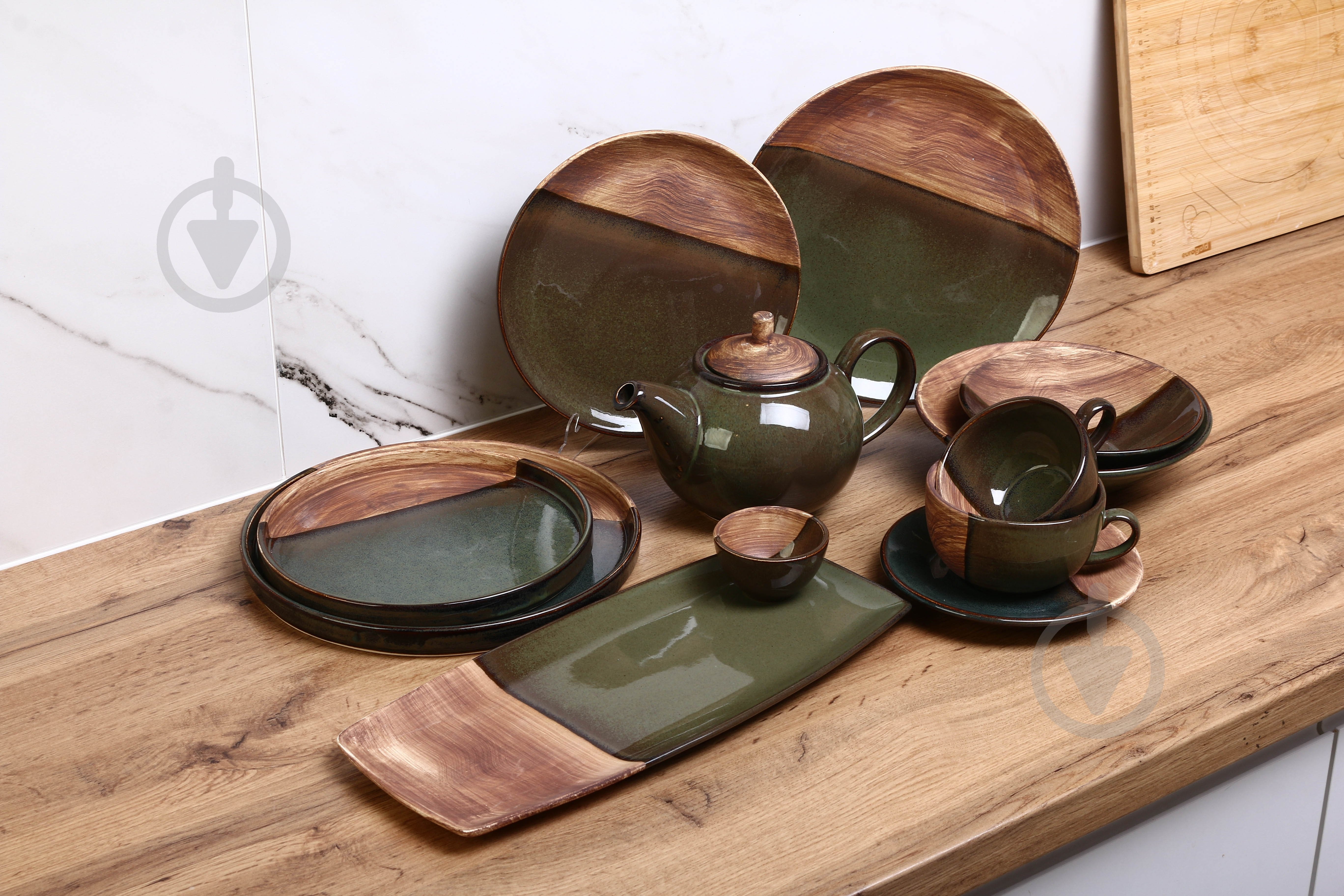 Тарелка Salex Moss/wood 26 см - фото 4