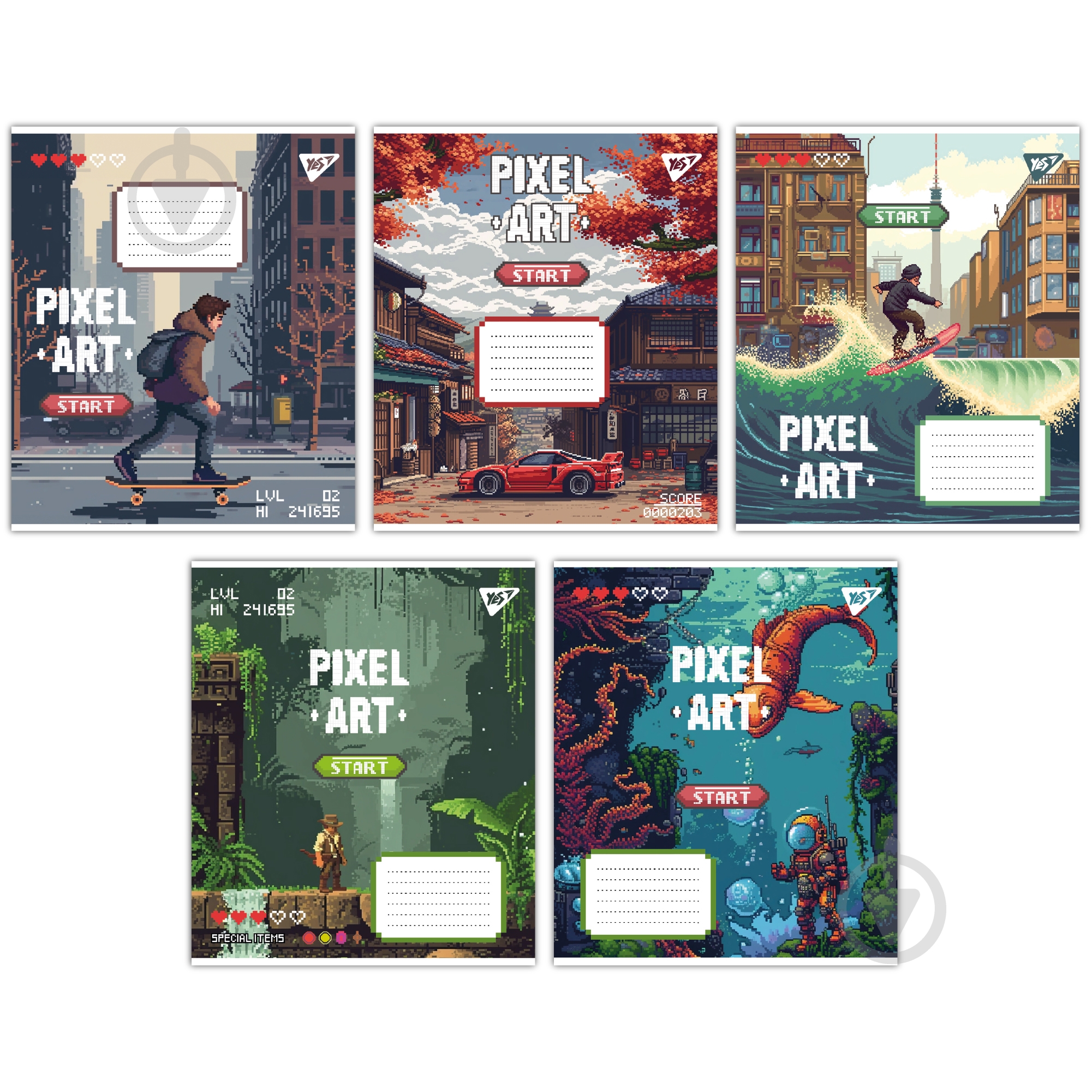 ᐉ Зошит шкільний 12 аркушів лінія Pixel art (767228) YES • Краща
