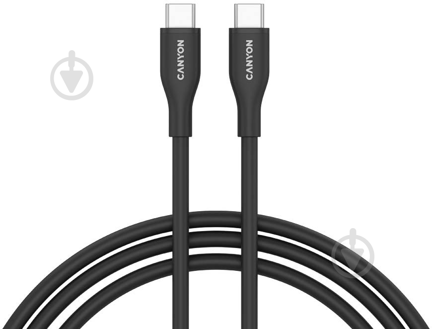 Кабель Canyon CC60SC10 Type-C to Type-C 60W 1 м чорний (CNS-CC60SC10B) - фото 1 Кабель Canyon CC60SC10 Type-C to Type-C 60W 1 м чорний (CNS-CC60SC10B) - фото 1