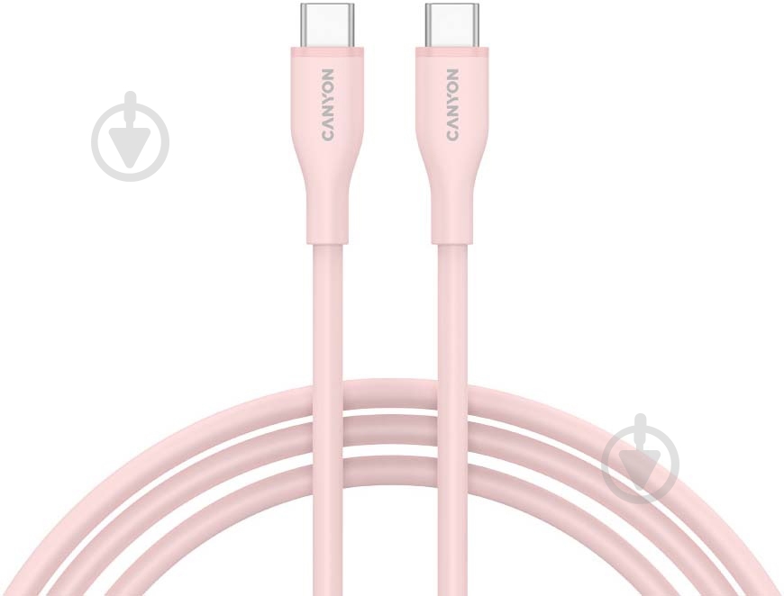 Кабель Canyon CC60SC10 Type-C to Type-C 60W 1 м розовый (CNS-CC60SC10PS) - фото 1 Кабель Canyon CC60SC10 Type-C to Type-C 60W 1 м розовый (CNS-CC60SC10PS) - фото 1