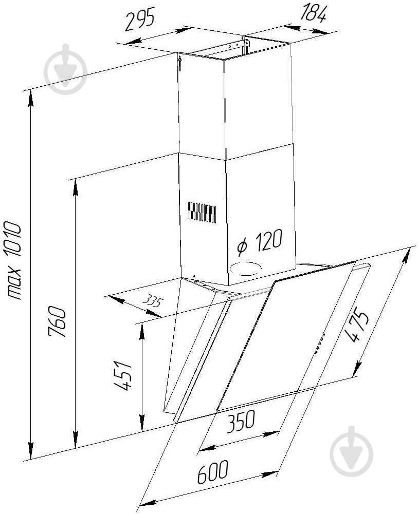 ВІТРИНА! Витяжка Pyramida NR-MV 60 BLACK MU - фото 6