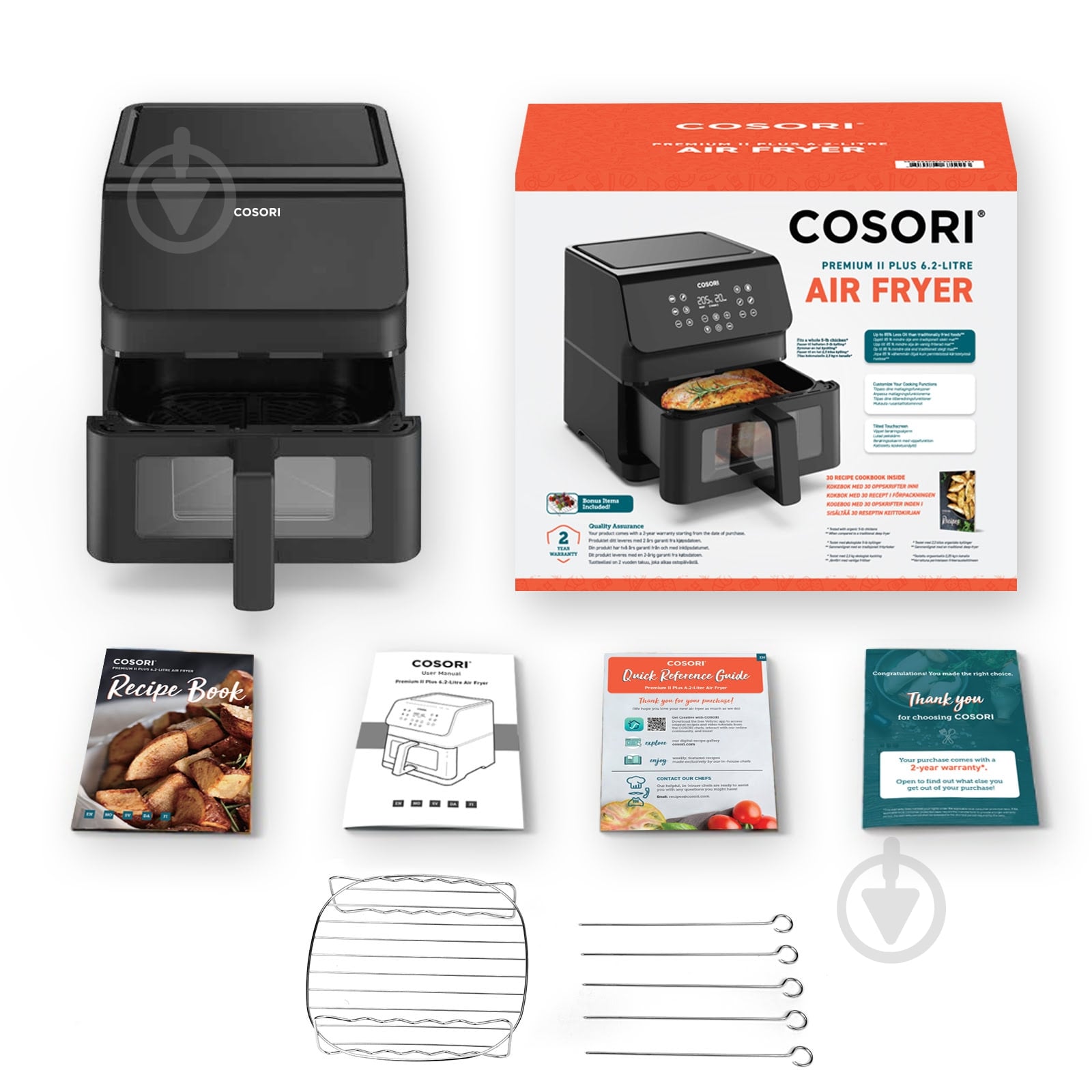 Мультипечь Cosori Premium Ⅱ Plus 6.2 л CAF-P653-KEUR - фото 7