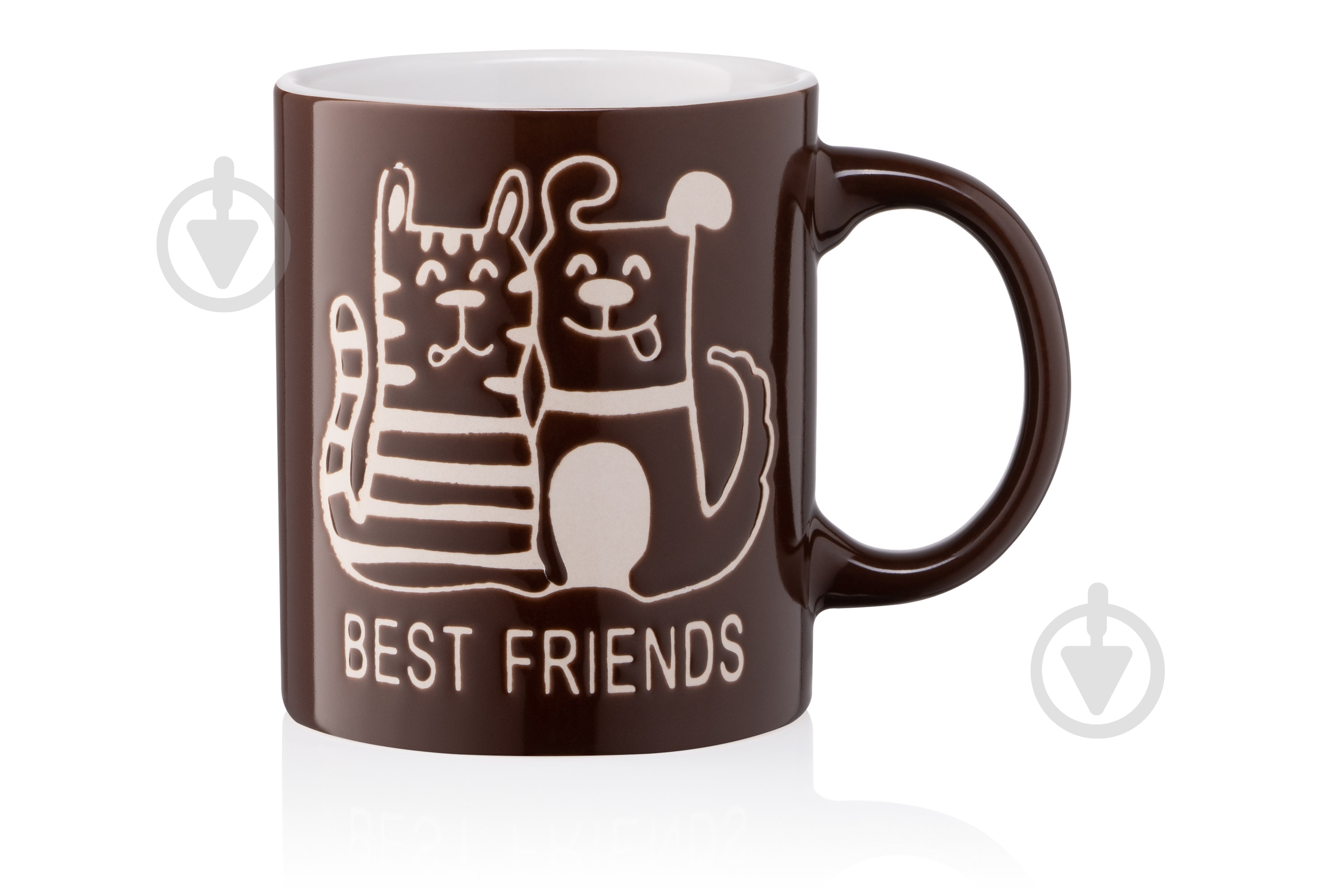 Чашка ARDESTO Best friends 330 мл коричневая AR3471BR - фото 3