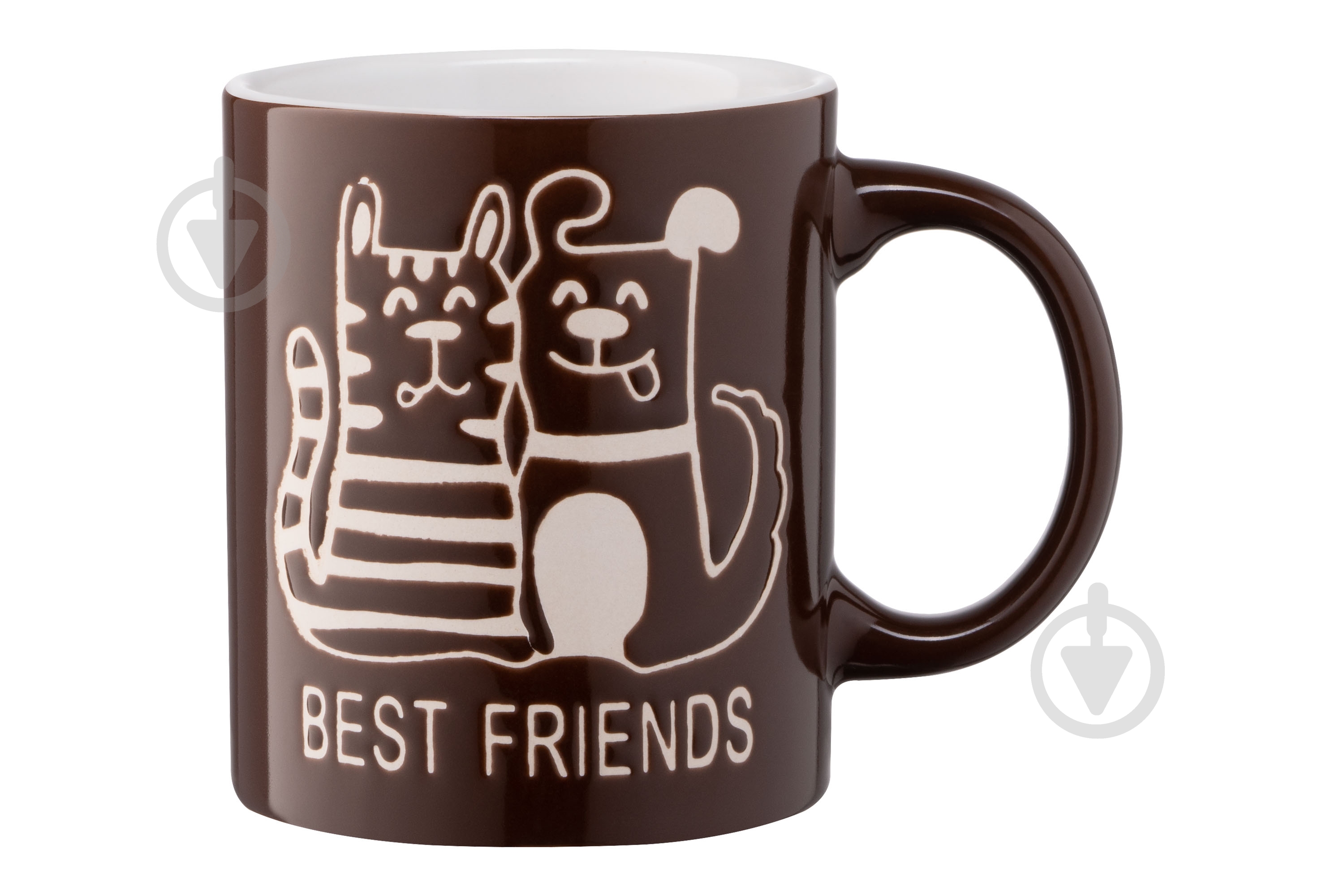 Чашка ARDESTO Best friends 330 мл коричневая AR3471BR - фото 4