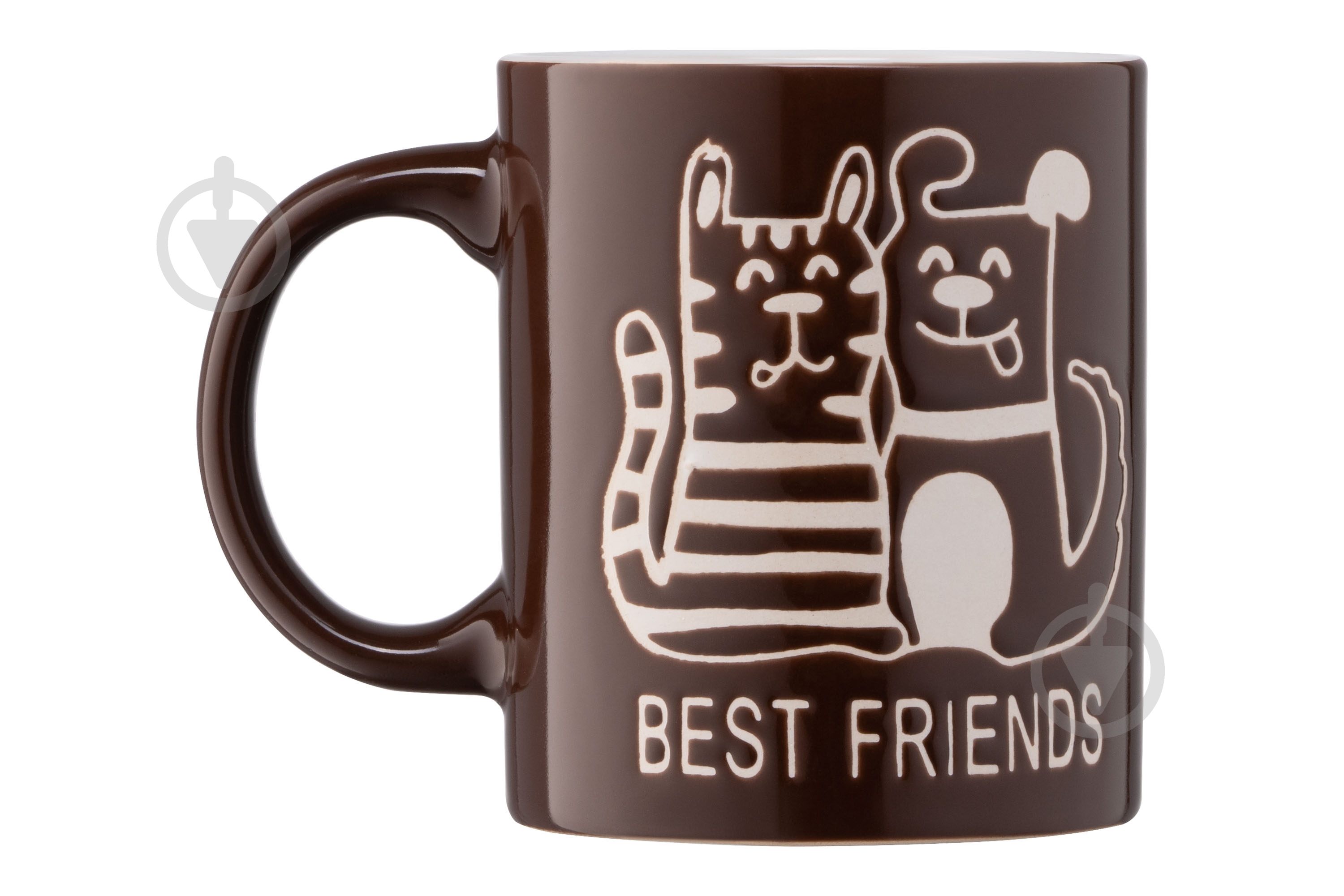 Чашка ARDESTO Best friends 330 мл коричневая AR3471BR - фото 7