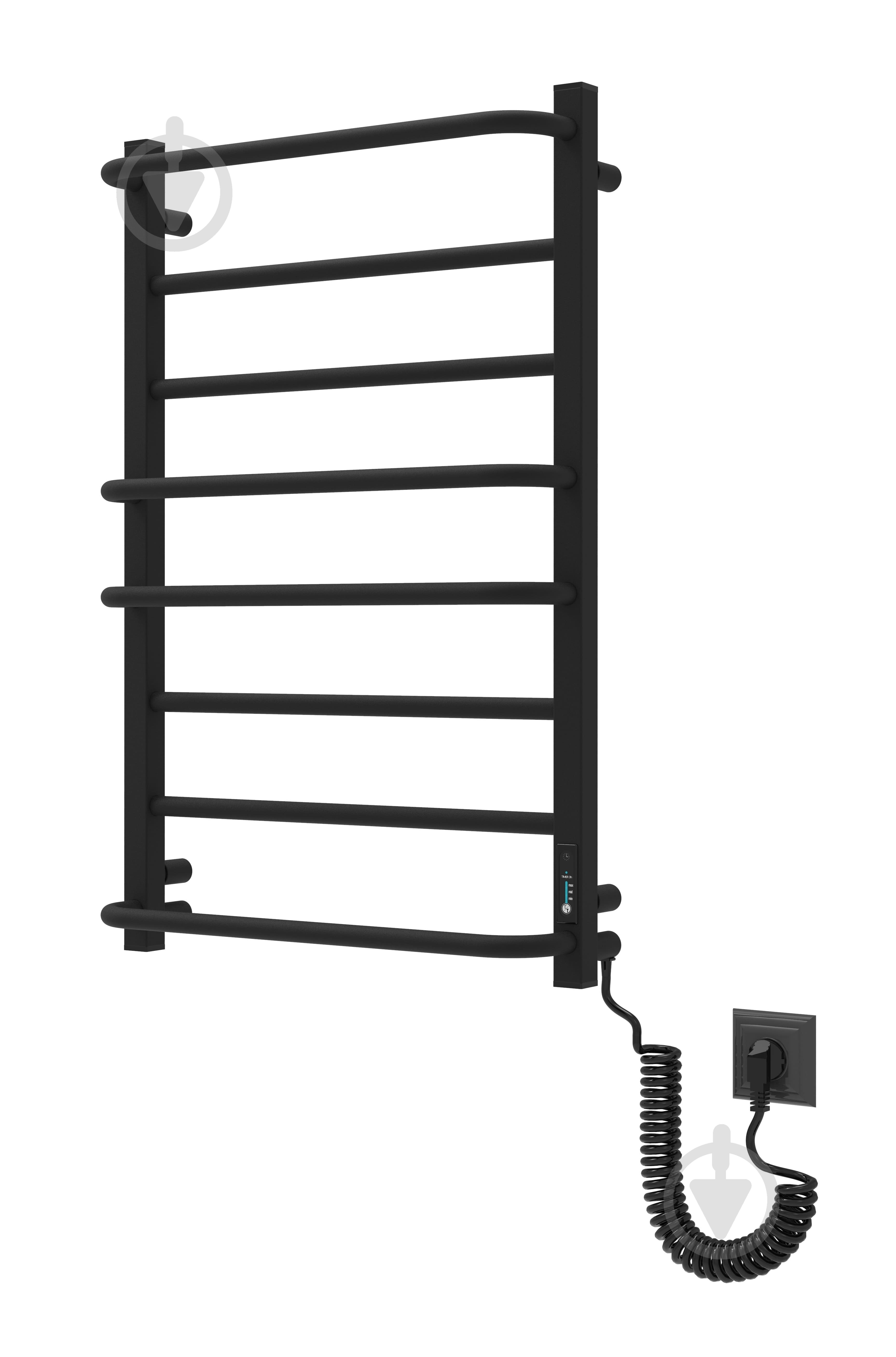 Полотенцесушитель электрический Elna Каскад Люкс Т 8 (800*530) черная с диммером t - фото 2