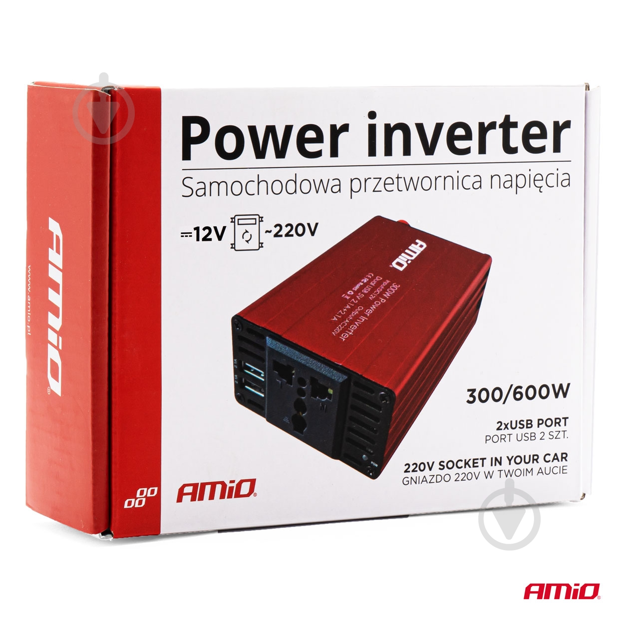 Инвертор автомобильный AMiO 300W 12V/220V - фото 8