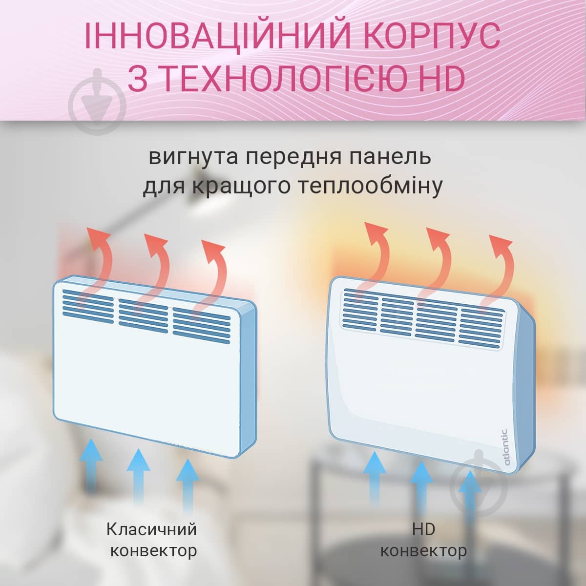 Конвектор електричний Atlantic F19 CEG BL-Meca/M2 1000W з комплектом підставок — фото 12