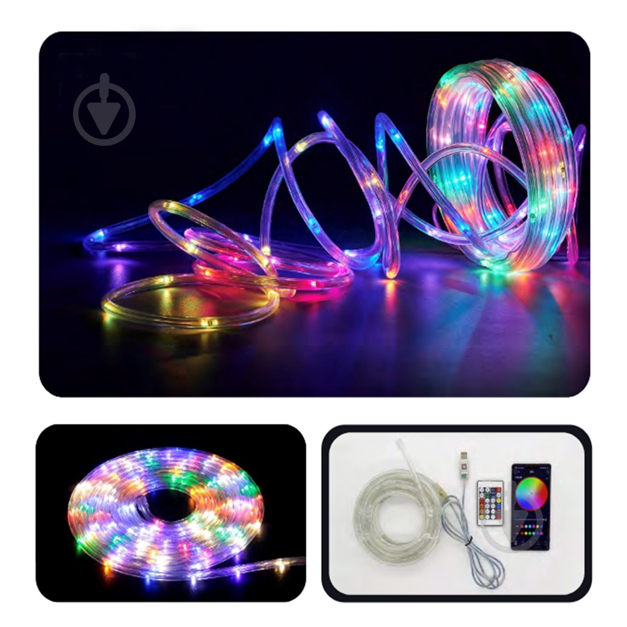 Гірлянда V-WATT LYS RGB світлодіодна (LED) 50 ламп 5 м - фото 1 Гірлянда V-WATT LYS RGB світлодіодна (LED) 50 ламп 5 м - фото 1