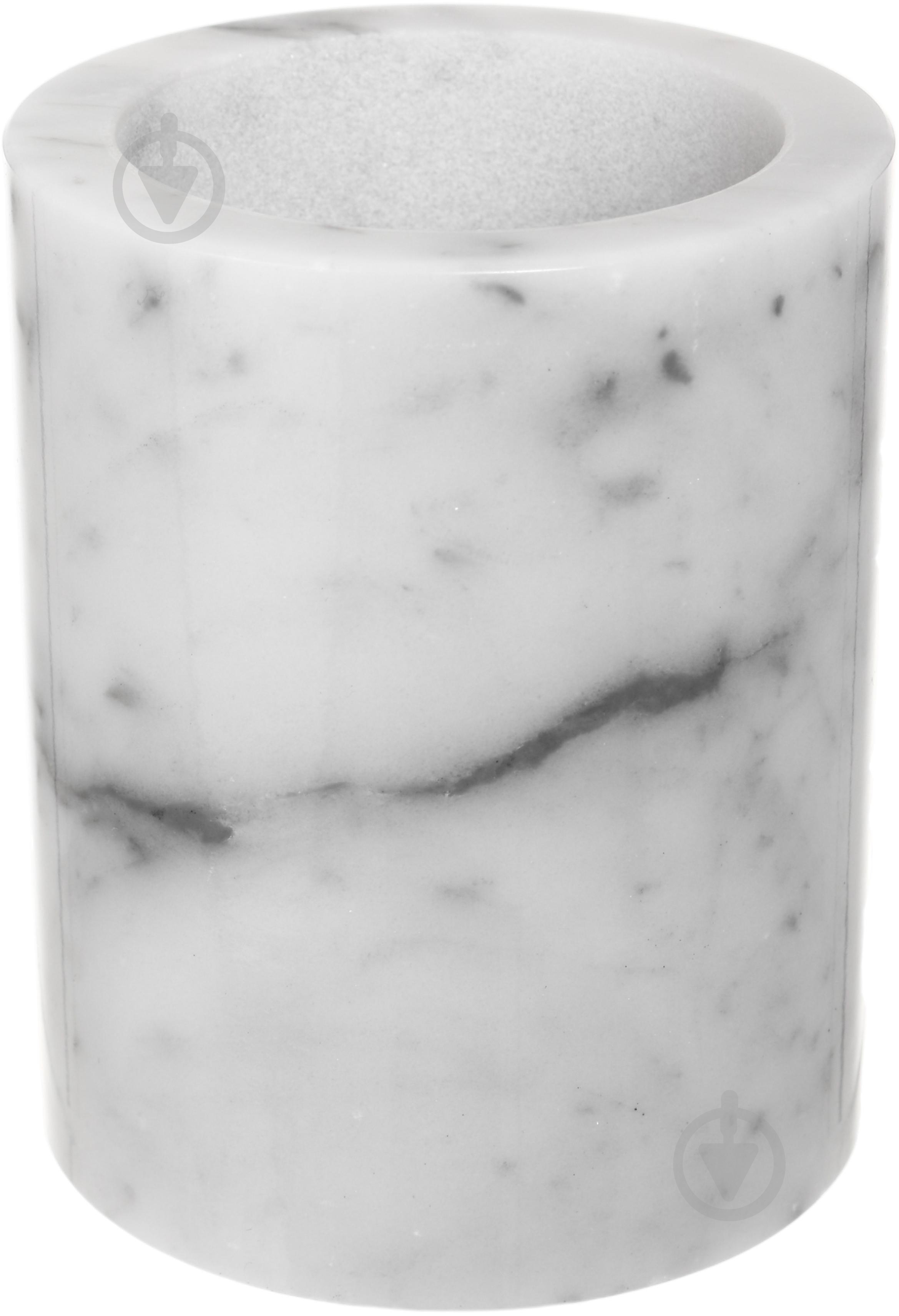 Стакан Sensio Marble 8x8х10 см белый - фото 1 Стакан Sensio Marble 8x8х10 см белый - фото 1