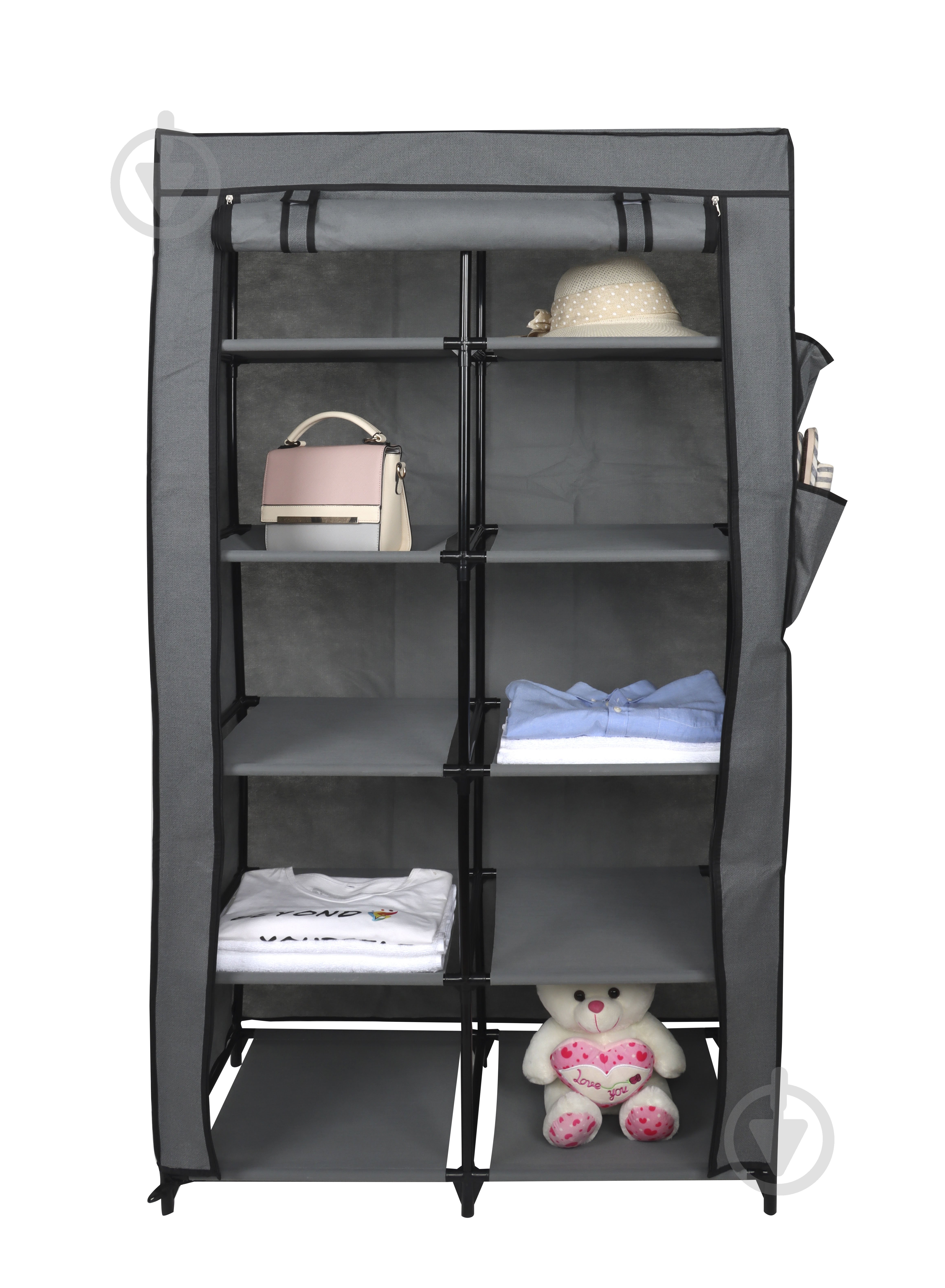 Тканинна шафа Sensio TWINS 1560х870х460 мм сірий із чорним - фото 9