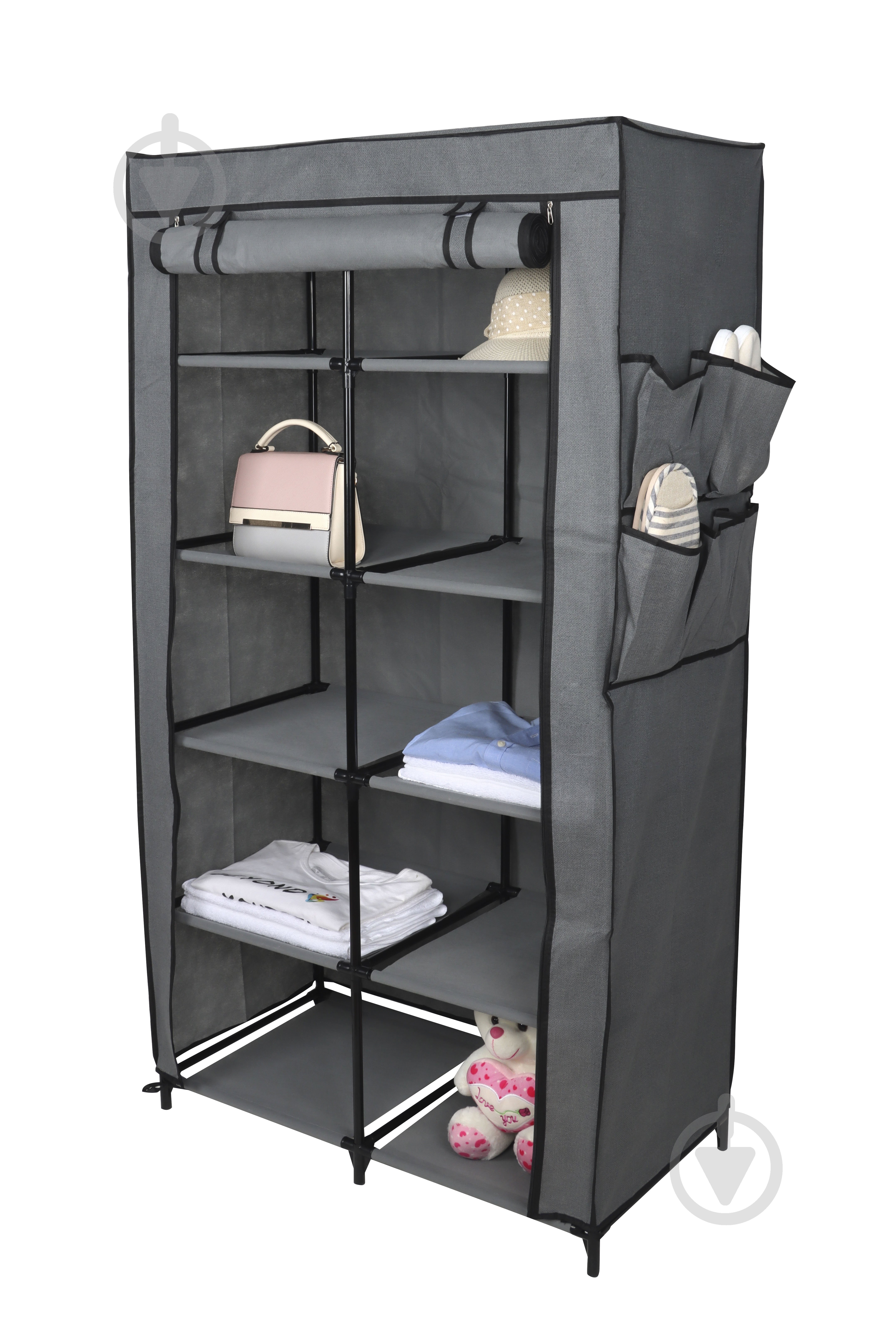 Тканинна шафа Sensio TWINS 1560х870х460 мм сірий із чорним - фото 8