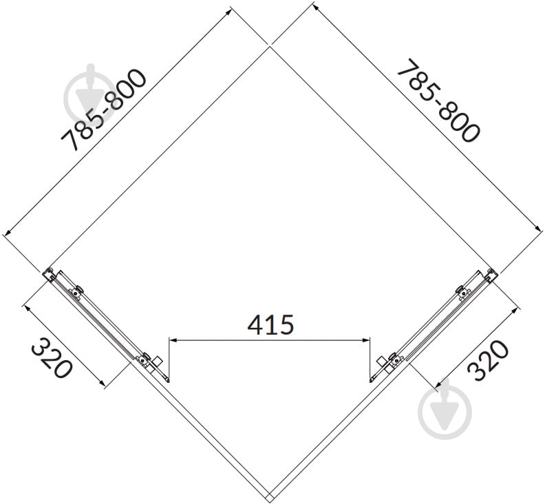 Душове огородження Cersanit Brasco 80X80X190 см S168-005 - фото 3